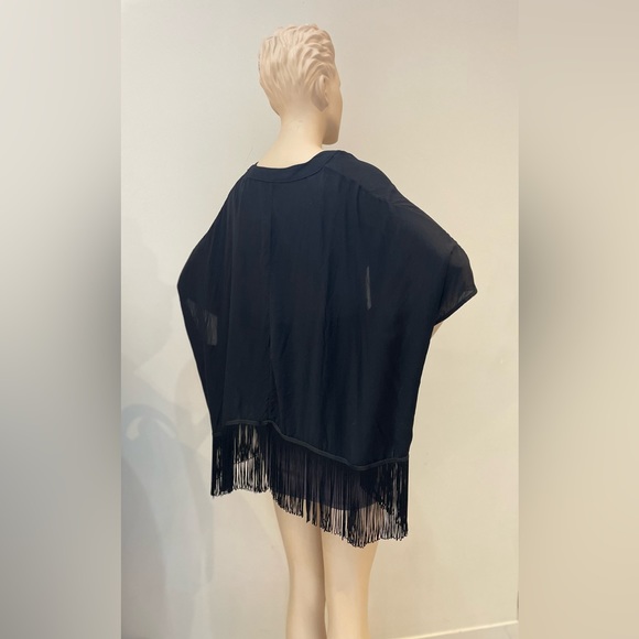 ARITZIA | TALULA | Fawkner Boho Blouse Kimono Cover up with Fringe Size XXS - Picture 4 of 9